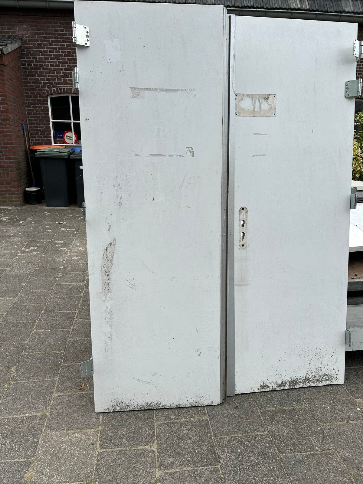 4 sets multiplex dubbele deuren 75x215 cm, 40 mm dik, Doe-het-zelf en Verbouw, Gebruikt, Binnendeur, Ophalen of Verzenden, Hout