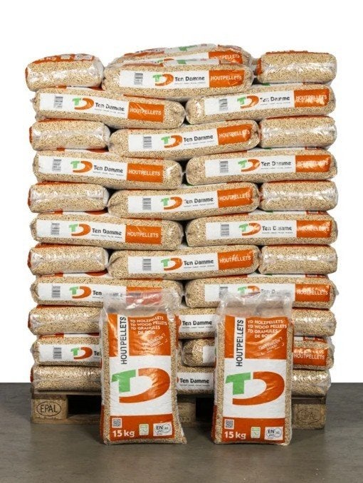 Ten Damme Houtpellets Wit & Bruin – Afhalen in Beltrum, Minder dan 3 m³, Ophalen, Overige houtsoorten, Blokken