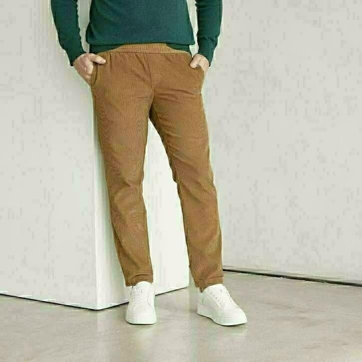 Heren corduroy pantalon maat 46 beige katoen ribstof, Ophalen of Verzenden, Nieuw, Maat 52/54 (L), Beige
