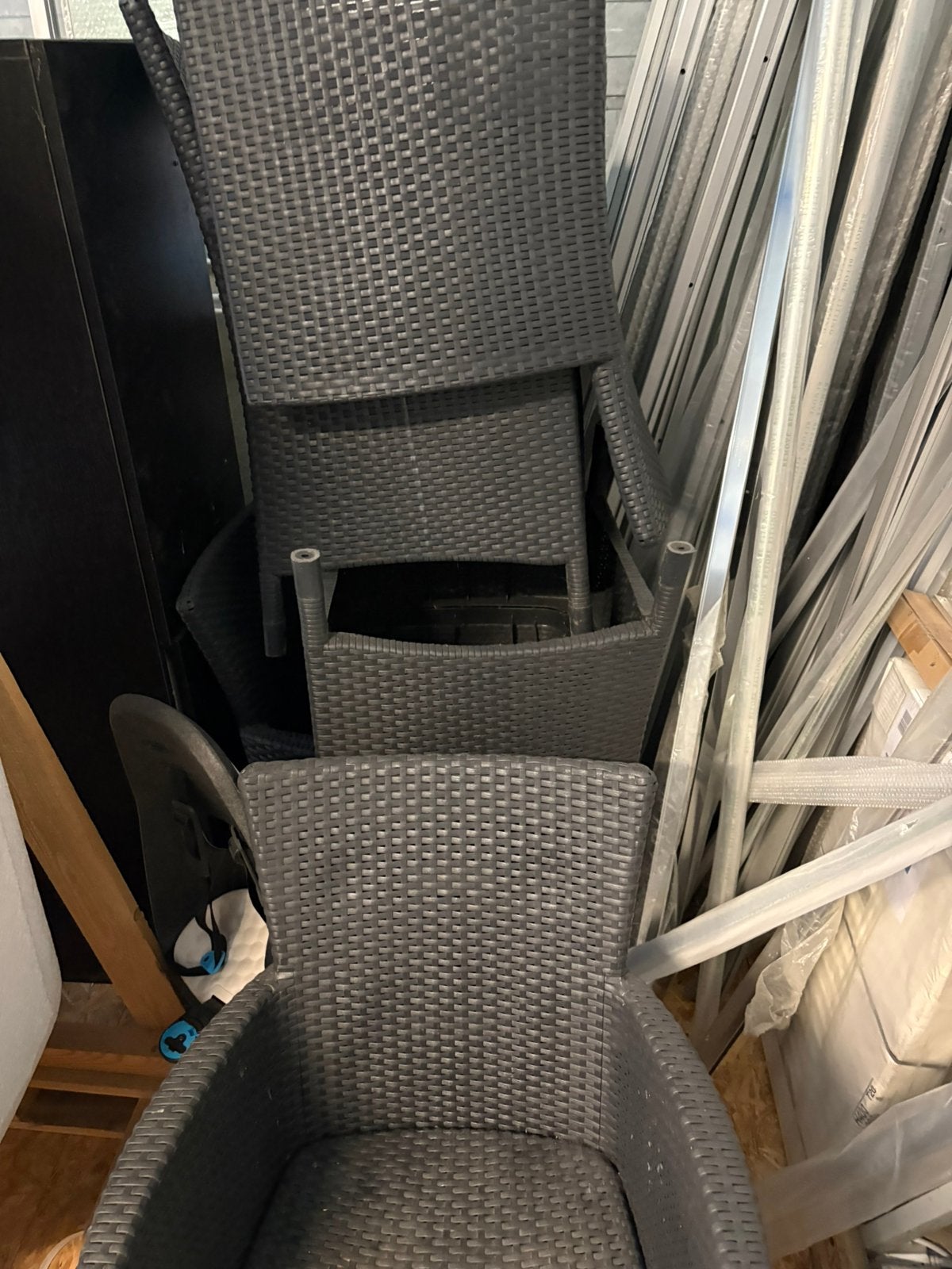 Tuinstoelen 5 stuks zwart, Ophalen of Verzenden, Gebruikt, Kunststof
