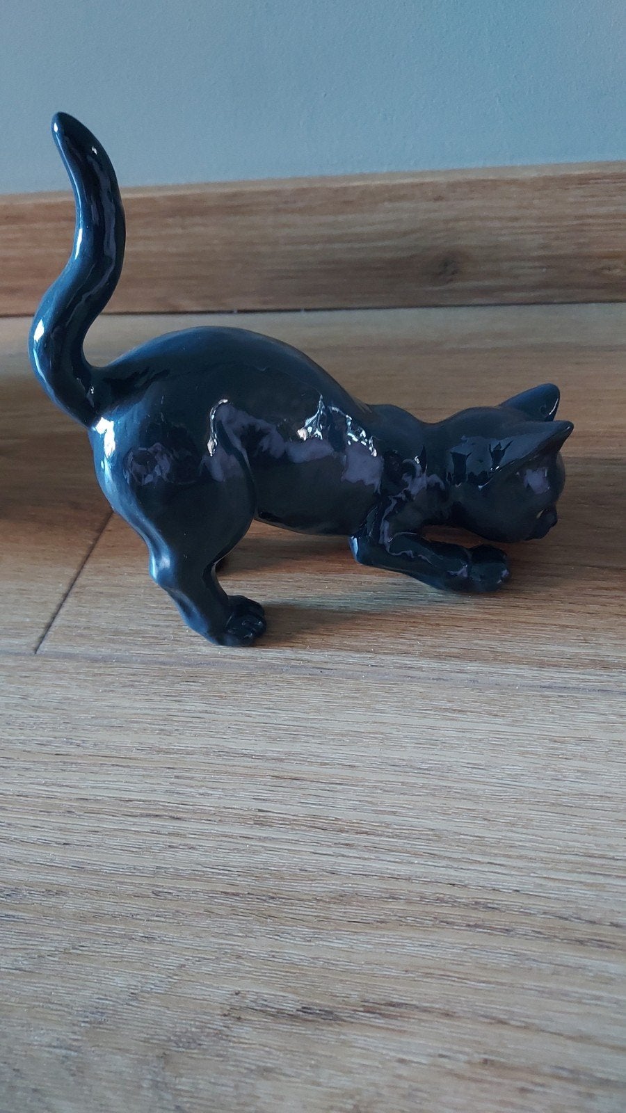 Vintage Zillermahler Porseleinen Kat Beeldje - Speelse Pose, Antiek en Kunst, Ophalen of Verzenden