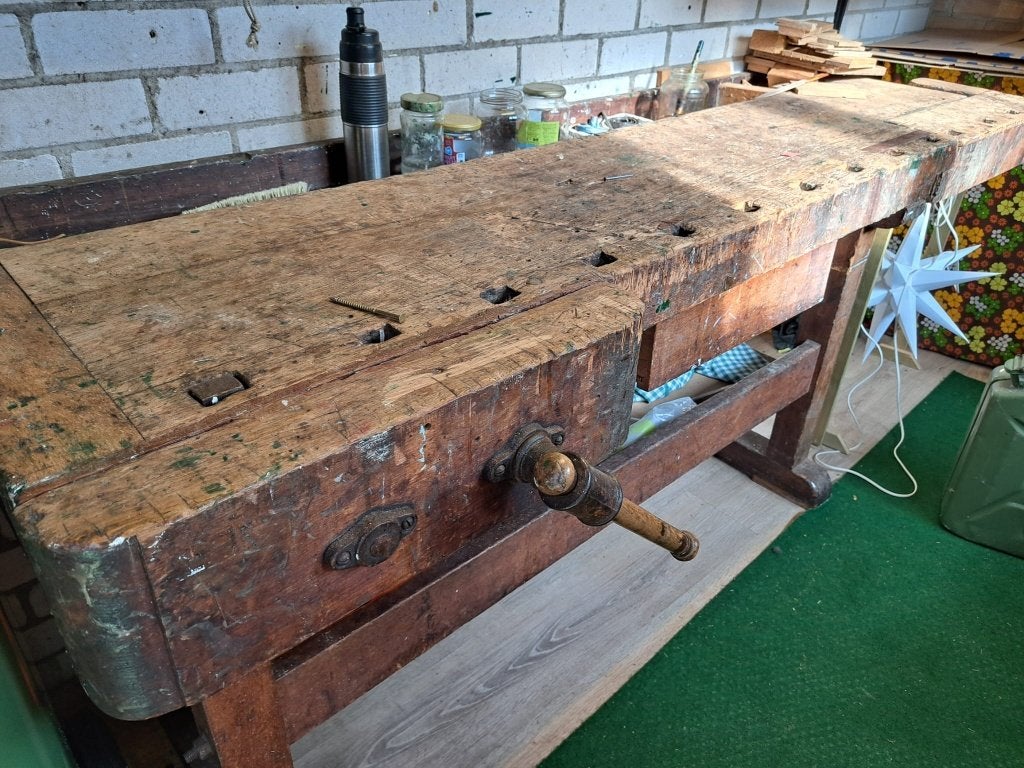 Houten werkbank, Ophalen, Gebruikt
