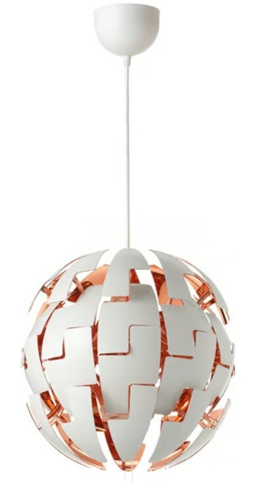 Moderne hanglamp wit/koper - IKEA PS 2014 stijl, Ophalen of Verzenden, Gebruikt, Overige materialen, Modern, Scandinavisch