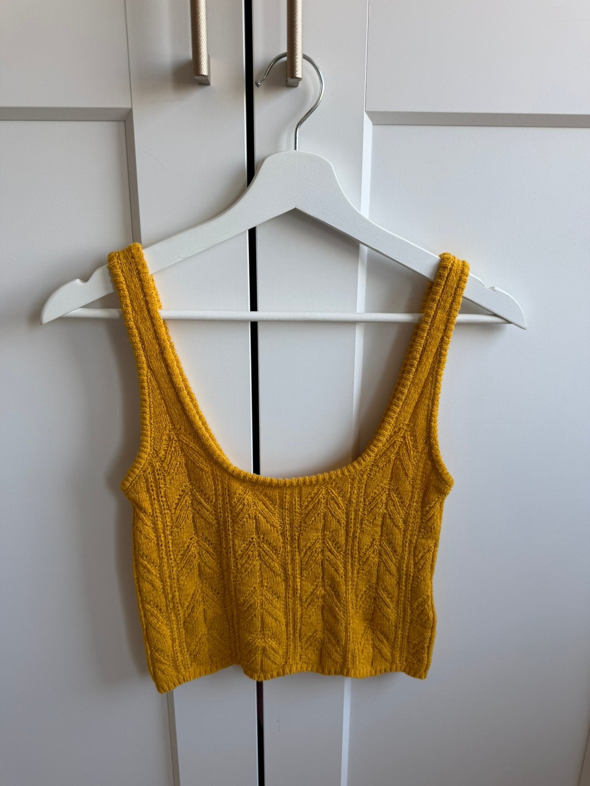 Gehaakte top - Geel - Bershka - m, Kleding | Dames, Tops, Maat 38/40 (M), Geel, Nieuw, Ophalen of Verzenden