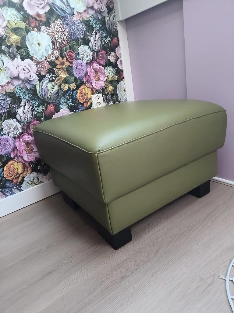 Retro Leren hocker poef of hocker, Ophalen, Nieuw