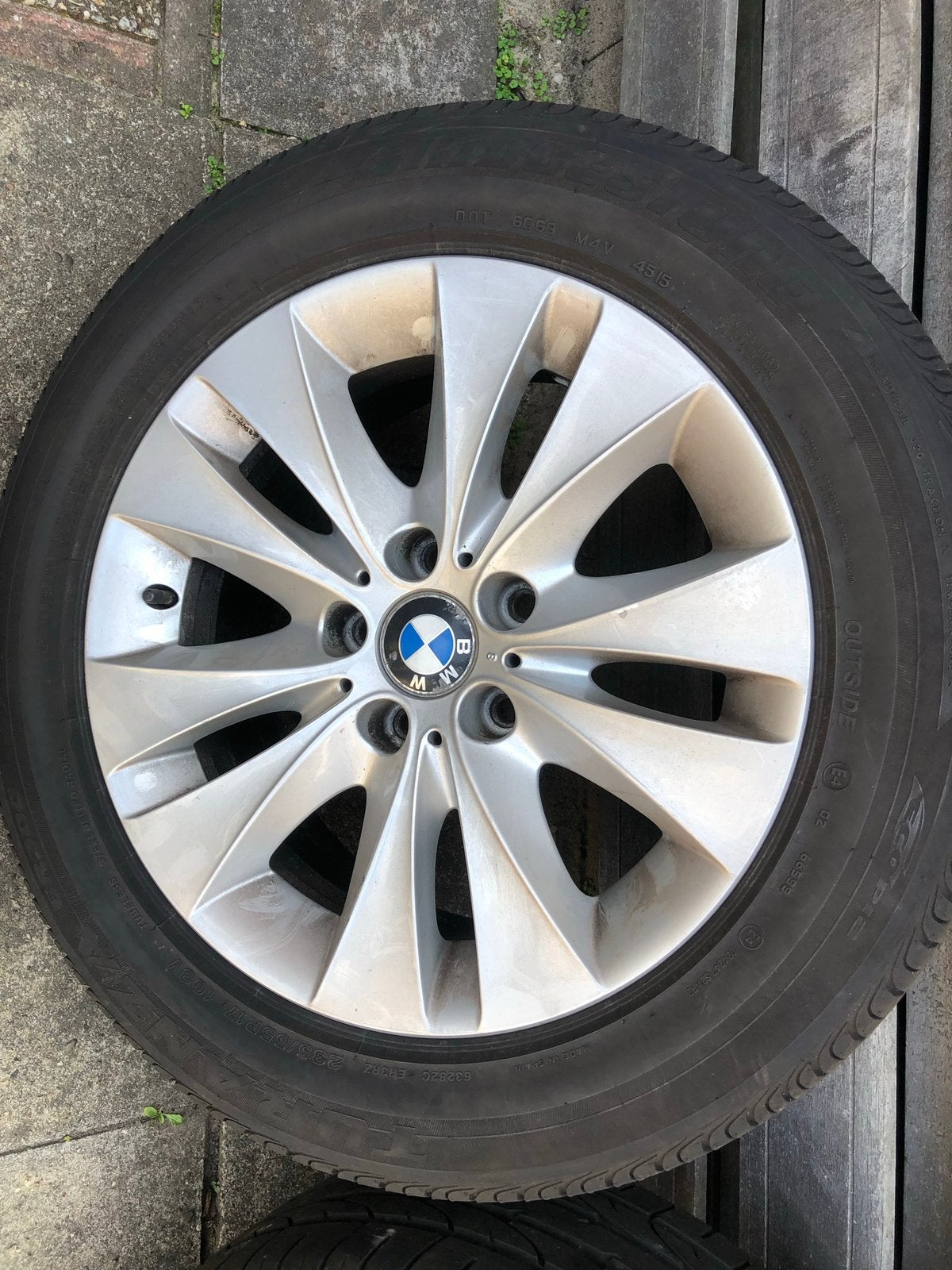 ZGAN BMW X3, 5, 7 serie. 4x ZOMER 235/55 R17  ORIGIN BMW/BBS, Ophalen, Gebruikt, Banden en Velgen, 17 inch