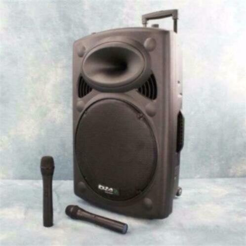 IBIZA SOUND PORT12VHF-BT MOBILE SPEAKER MET 2 DRAADLOZE MICR