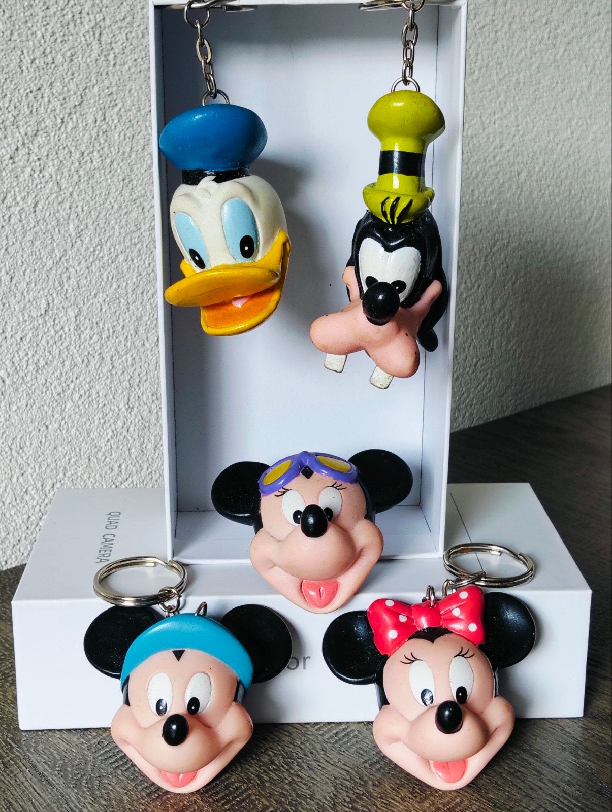 Disney vintage sleutelhangers: Mickey, Minnie, Donald, Goofy, Ophalen of Verzenden, Gebruikt