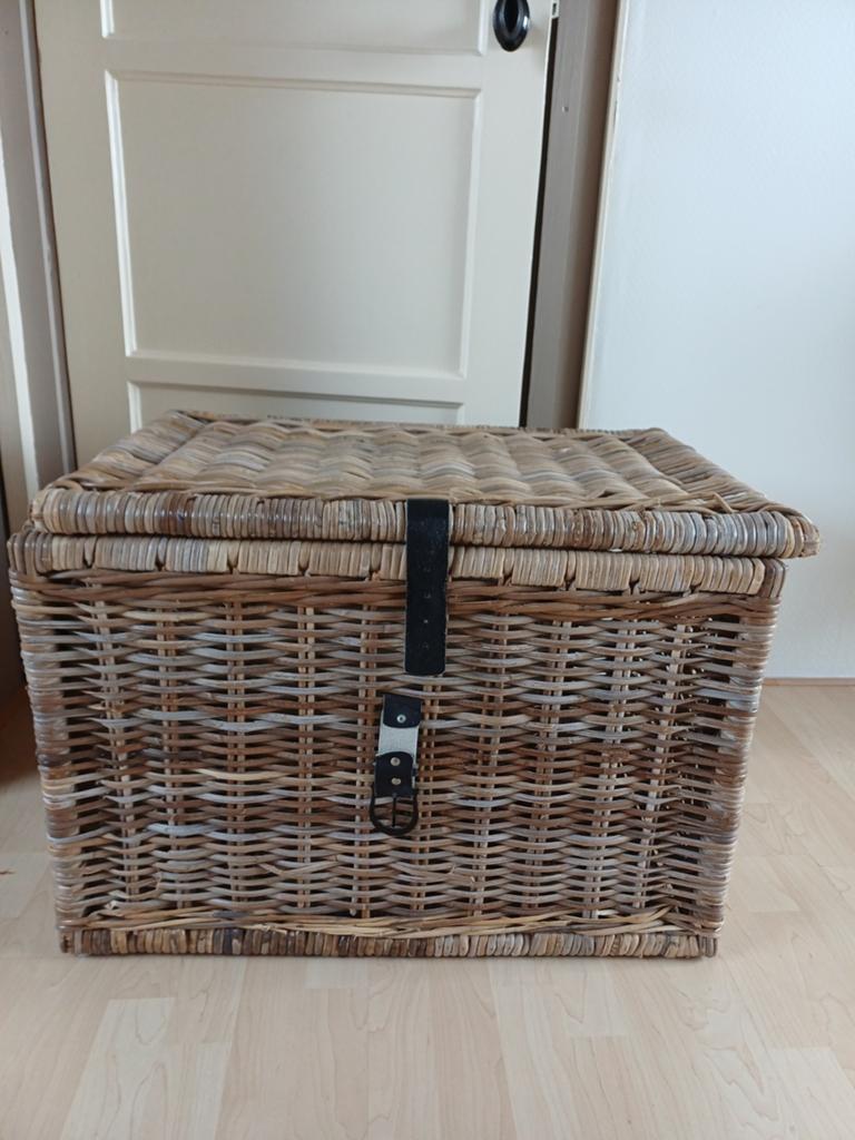 Rieten mand met deksel, Ophalen, 50 tot 100 cm, 50 tot 75 cm, 50 tot 75 cm