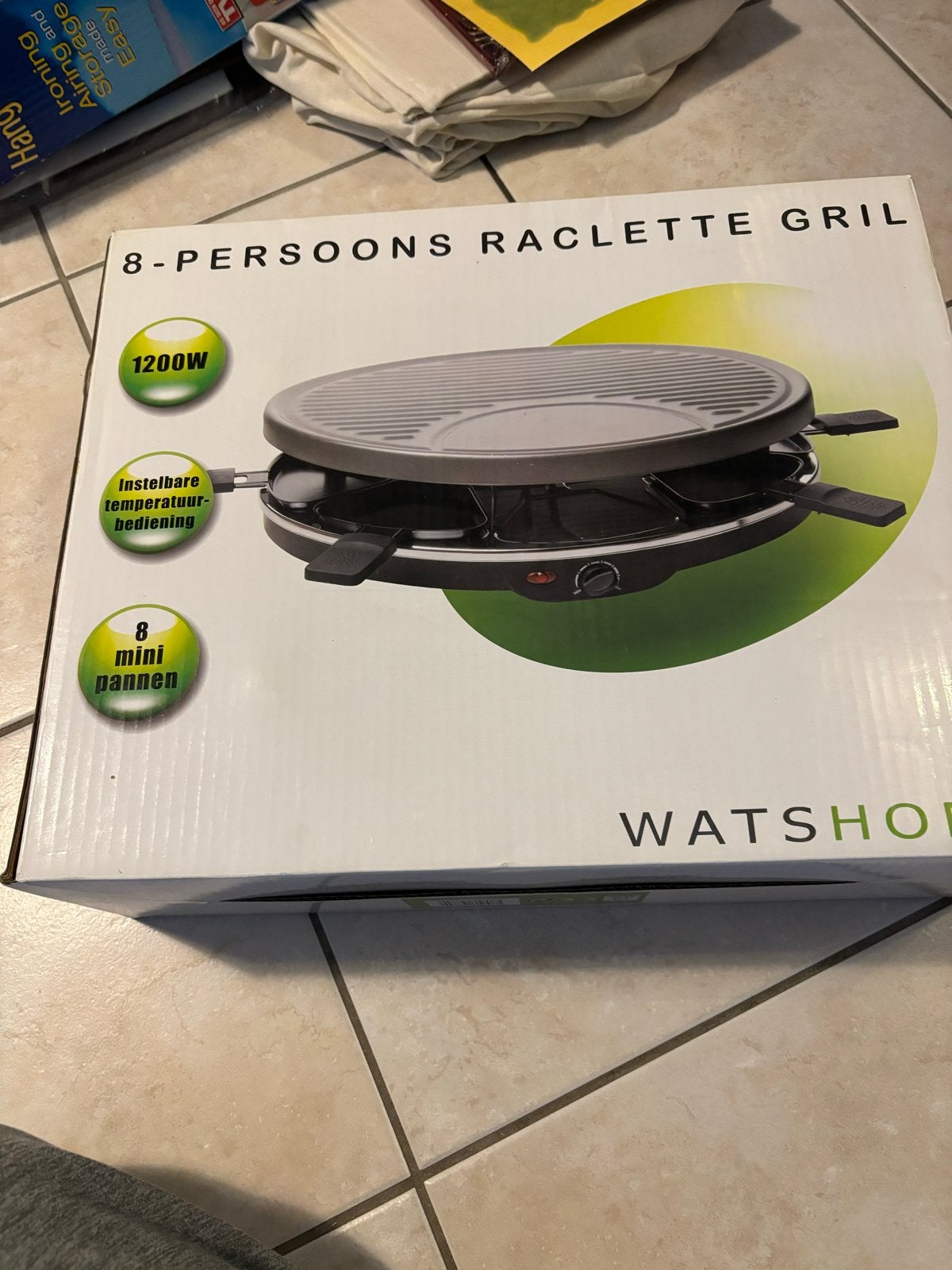 Gourmetstel 8 persoons raclette grill - 1200W, Ophalen, Nieuw, 8 personen of meer