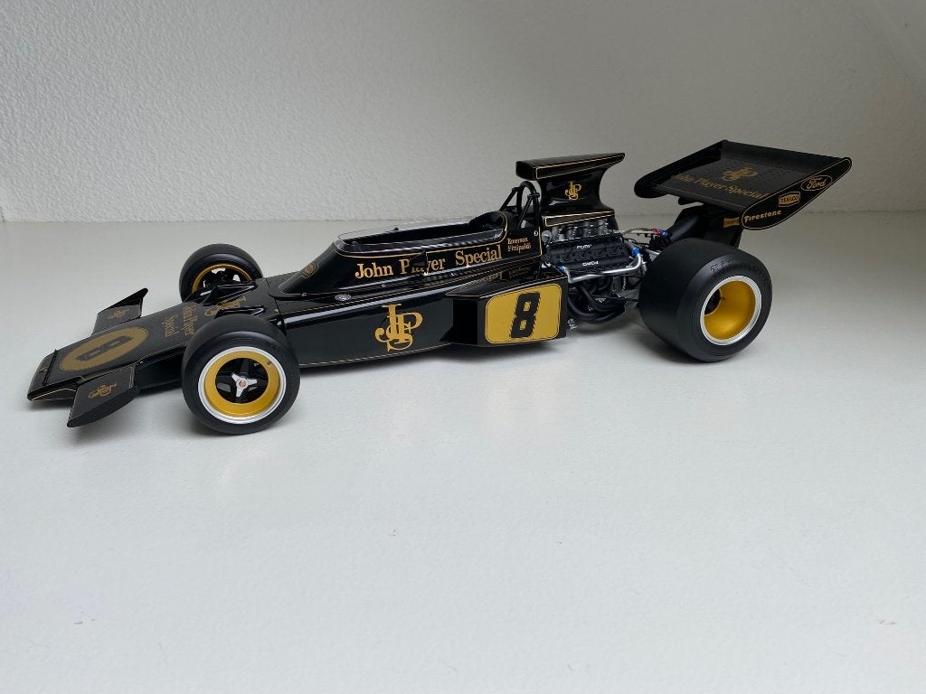 Pocher Lotus 72D - 1972 - Emerson Fittipaldi 1:8 59 cm lang, Ophalen, Zo goed als nieuw, 1:5 t/m 1:8, Auto
