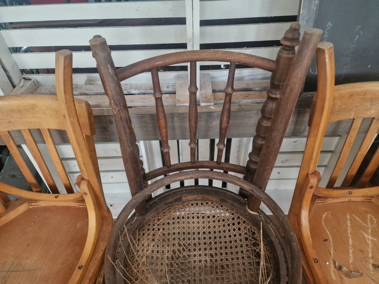 2 Stoelen: Fischel (Thonet), zelf webbing doen, per stuk, Antiek en Kunst, Ophalen of Verzenden