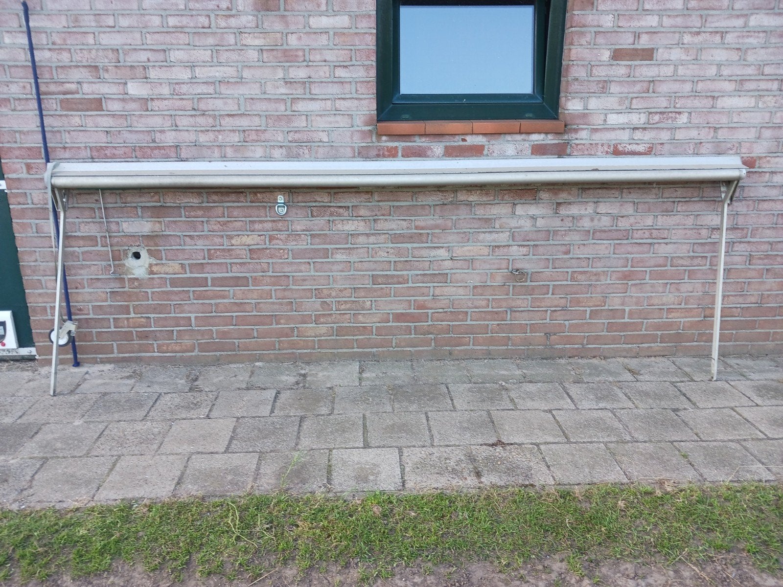 Uitvalscherm, Tuin en Terras, Zonneschermen, Ophalen, Zo goed als nieuw, Knikarmscherm