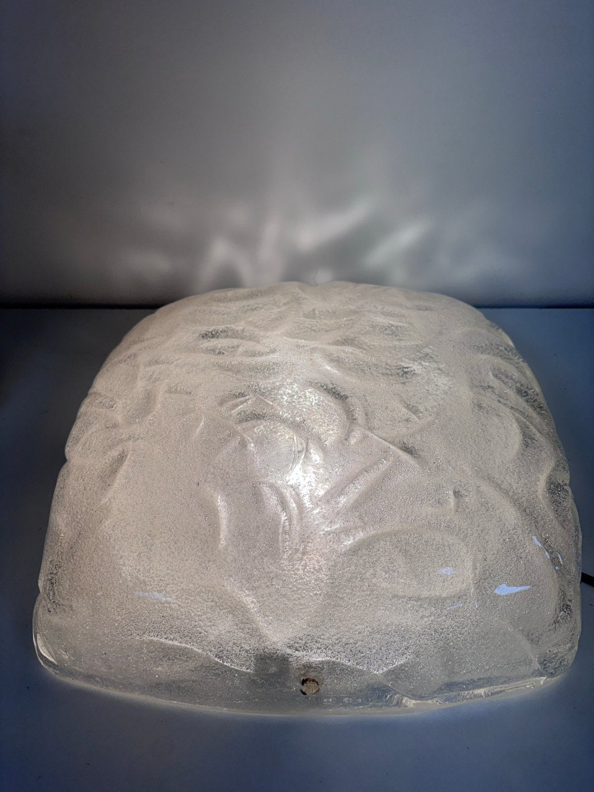 Vintage grote RZB Ijsglas Plafonnière - Jaren '60/'70, Ophalen of Verzenden
