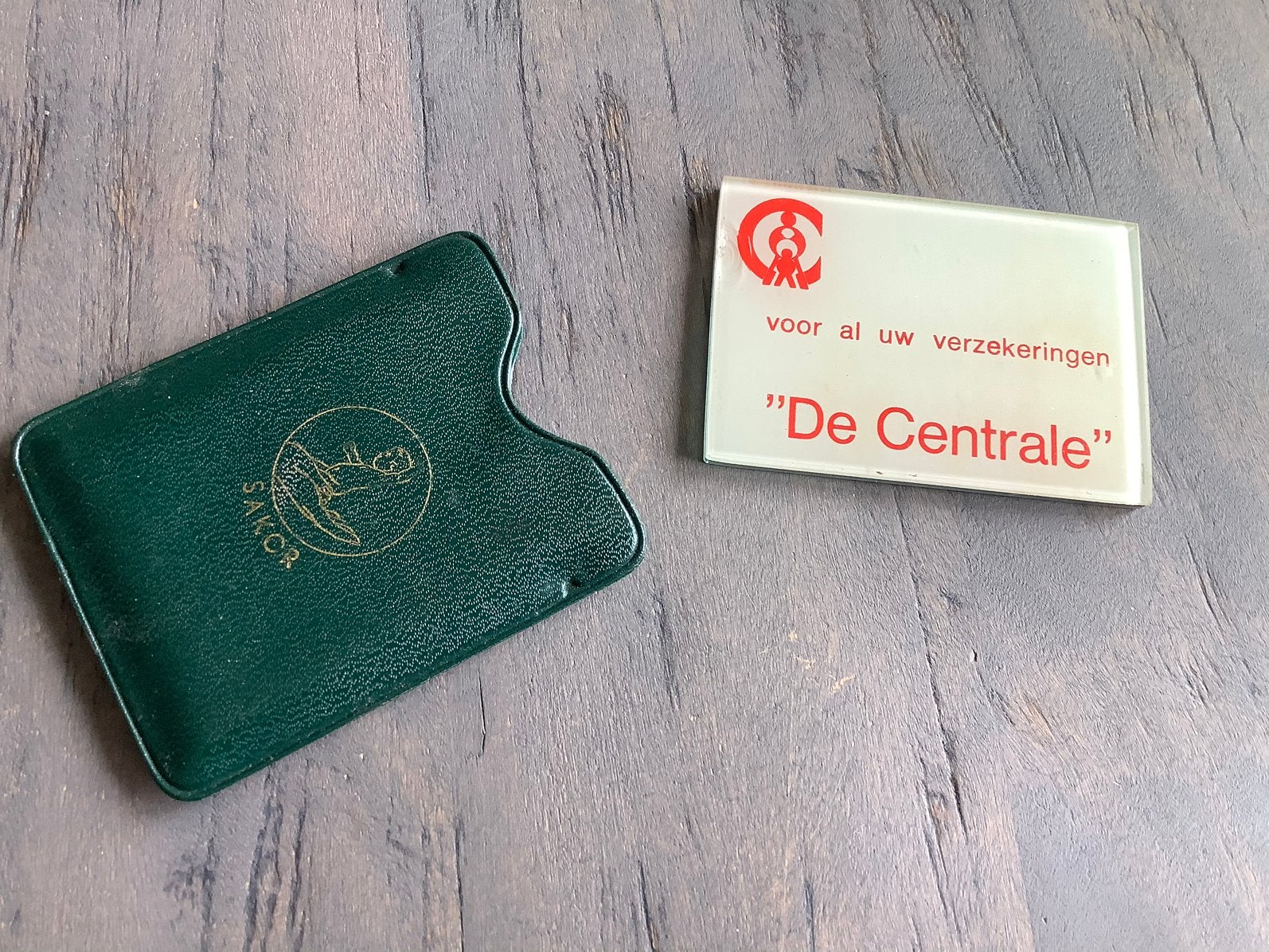 Oud reklame zakspiegeltje DE CENTRALE verzekeringen, Verzamelen, Ophalen of Verzenden, Gebruikt