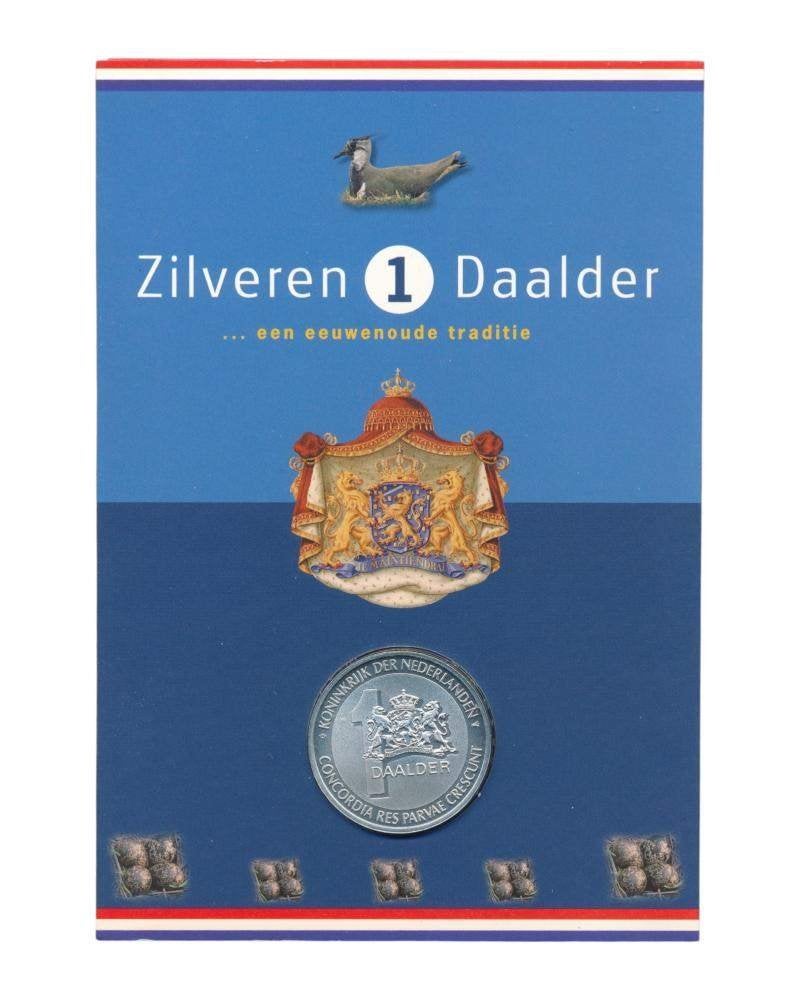 Nederland 1 Daalder 2001 Kievitsbloem Zilver in blister