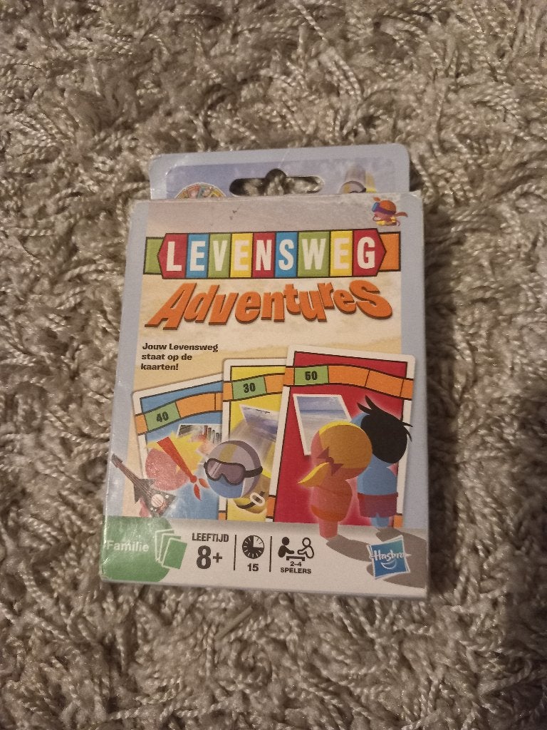 Speelgoed gezelschapsspel kaartspel Levensweg adventures, Een of twee spelers, Ophalen of Verzenden, Gebruikt, Parker