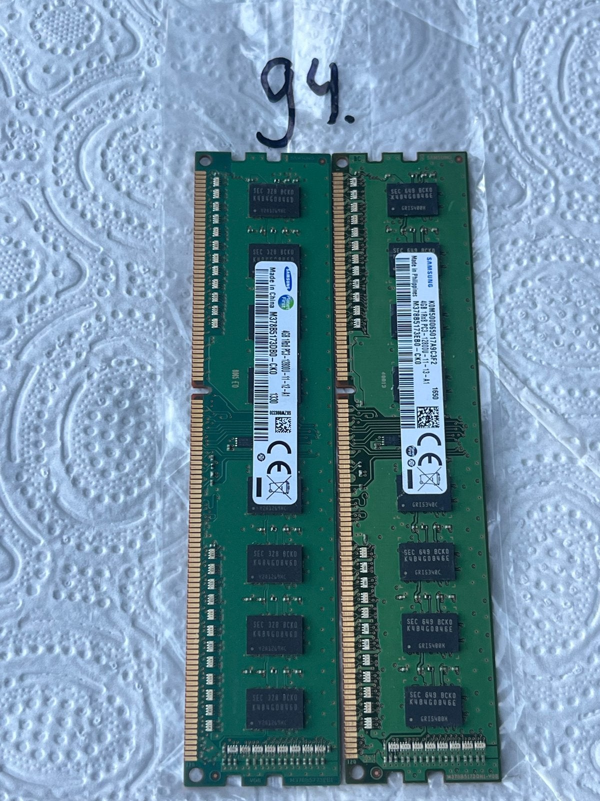 #94- Samsung DDR3 RAM Geheugen 2x 4GB (8GB totaal), Verzenden, Server, 8 GB, DDR3