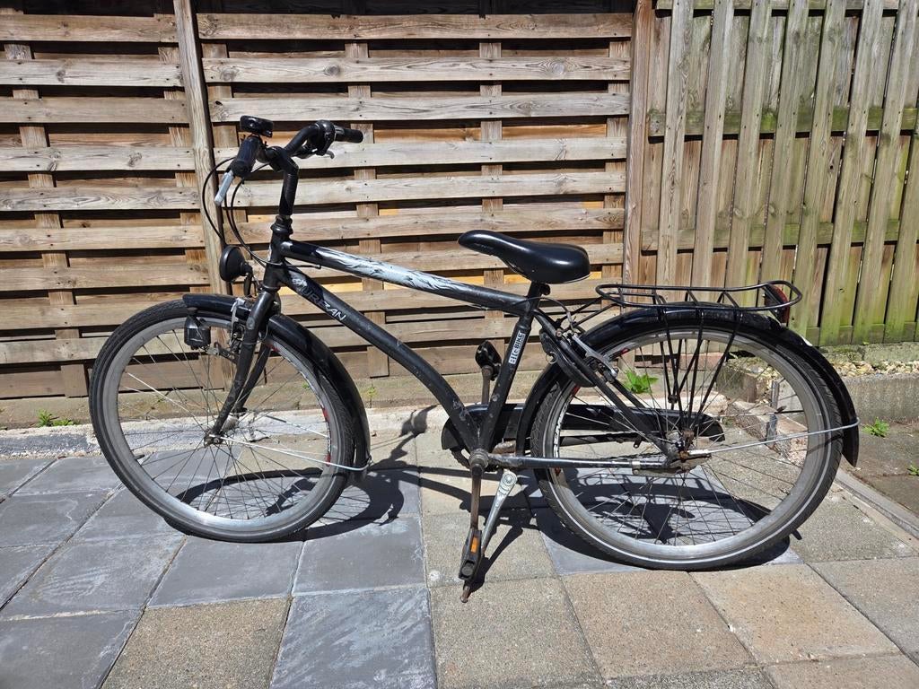 Urban fiets - Zwart, Gebruikt 26 inch, Fietsen en Brommers, Gebruikt, Velgrem, Versnellingen, 50 tot 53 cm