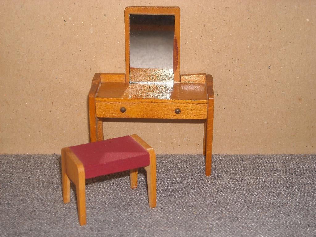 Lundby kaptafel met krukje, Verzamelen, Poppenhuizen en Toebehoren, Ophalen of Verzenden, Gebruikt, Poppenhuis