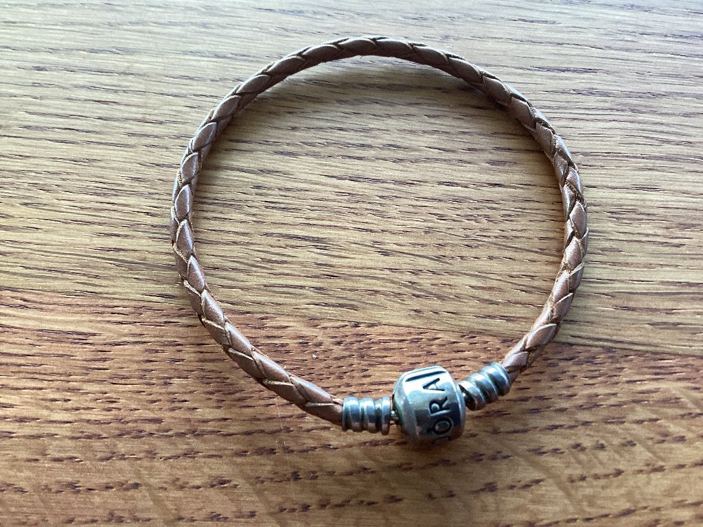 Pandora bruin leren armband 17 cm- 590705cbn, Verzenden, Nieuw, Bruin, Leer