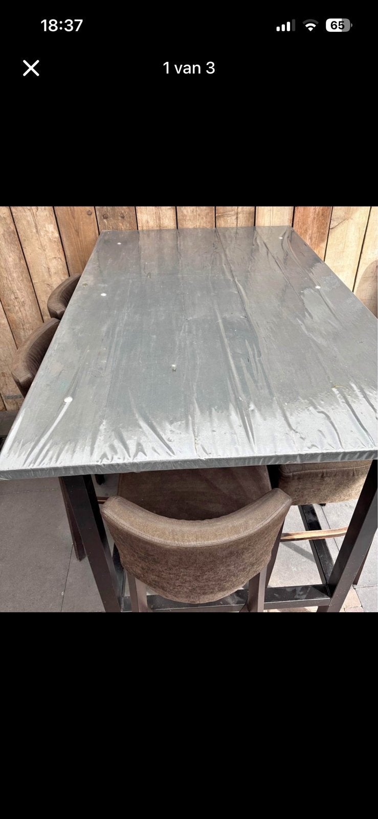 Staantafel met krukken te koop, Ophalen, Rechthoekig, 200 cm of meer, 50 tot 100 cm