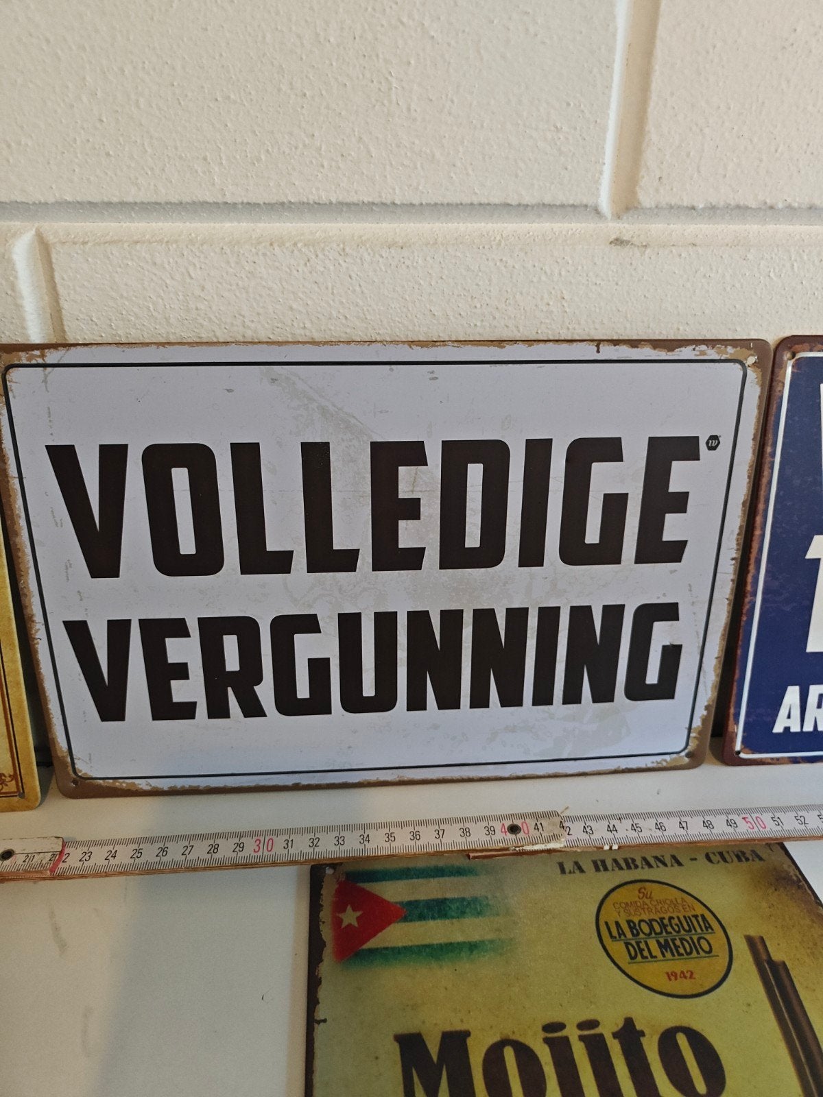 Set van 6 Metalen Mancave borden nu 20 euro bij elkaar, Reclamebord, Ophalen of Verzenden, Zo goed als nieuw, X