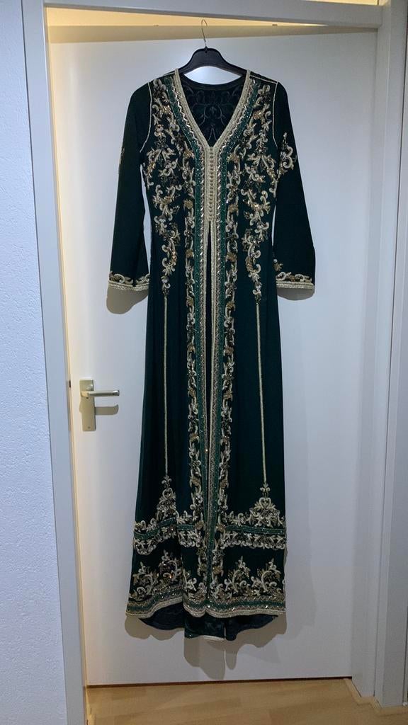 Prachtige hennajurk/abaya/bindalli/gelegenheidsjurk, Ophalen, Zo goed als nieuw, Groen, Galajurk