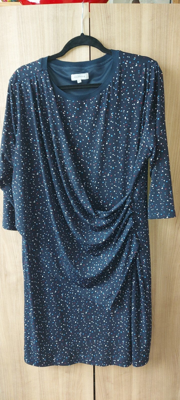 Promiss jurk met stippenprint, maat XXL, Promiss, Blauw, Maat 46/48 (XL) of groter, Ophalen of Verzenden