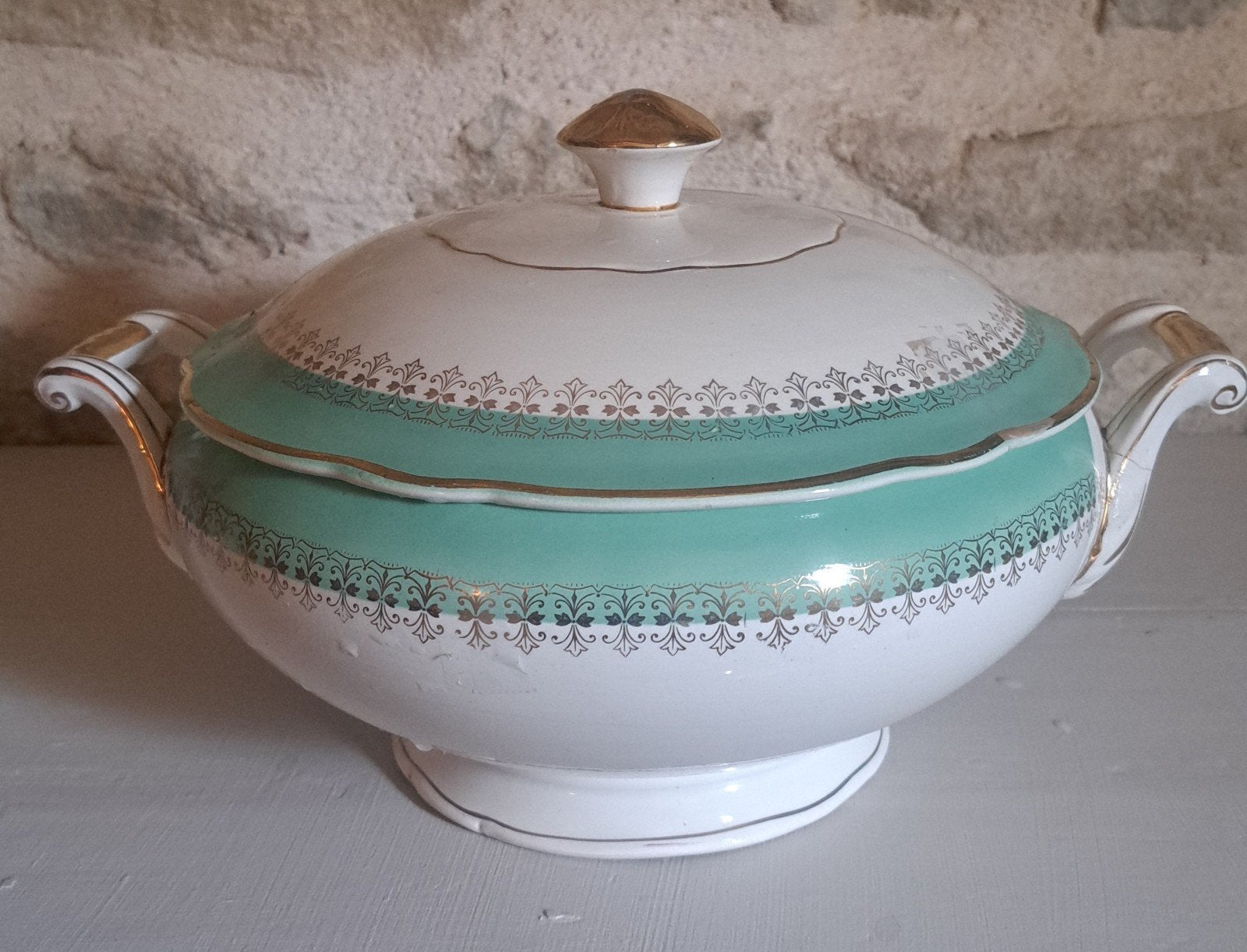 Vintage  terrine van porselein., Ophalen of Verzenden