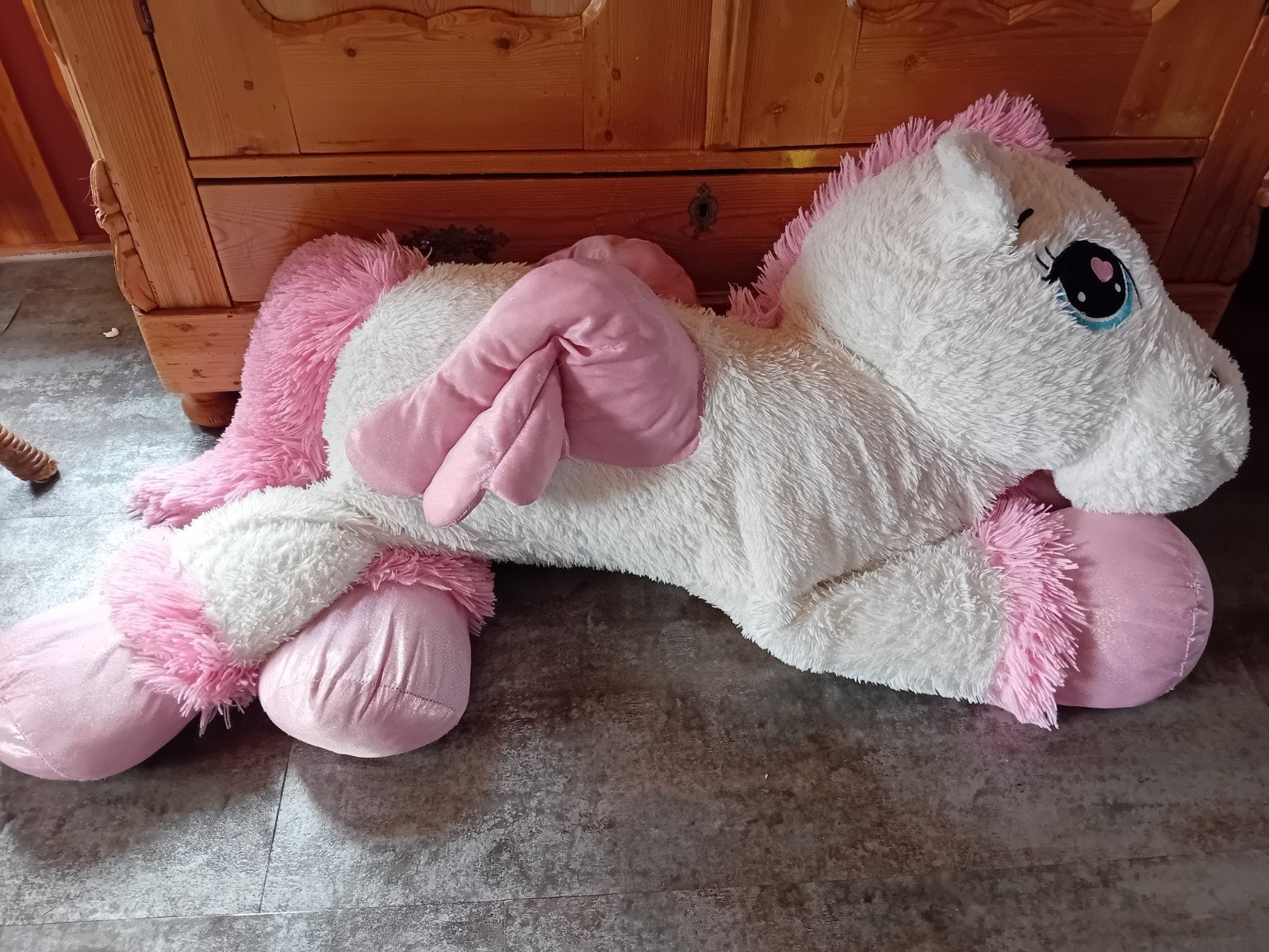 Grote eenhoorn knuffel wit roze, Kinderen en Baby's, Speelgoed | Knuffels en Pluche, Ophalen, Overige karakters, Zo goed als nieuw
