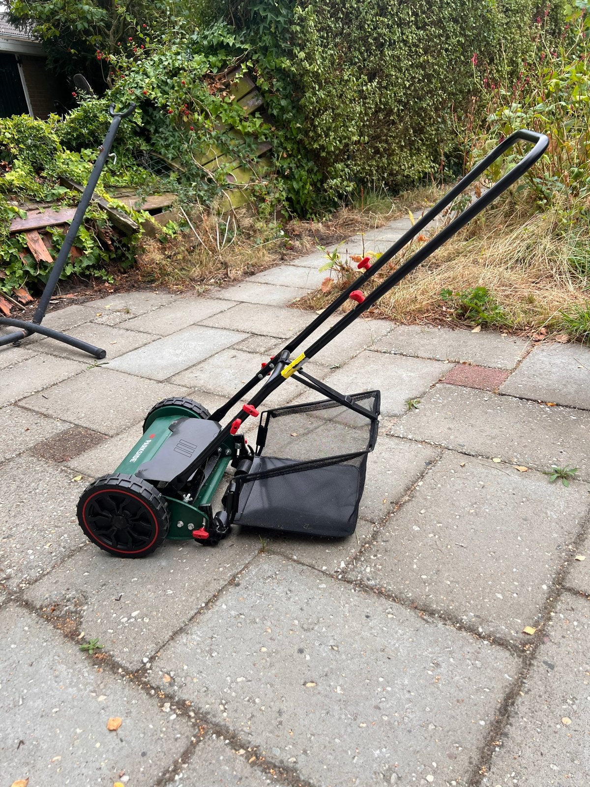 Parkside handgrasmaaier met opvangzak, Ophalen, Handgrasmaaier, Zo goed als nieuw, Opvangzak