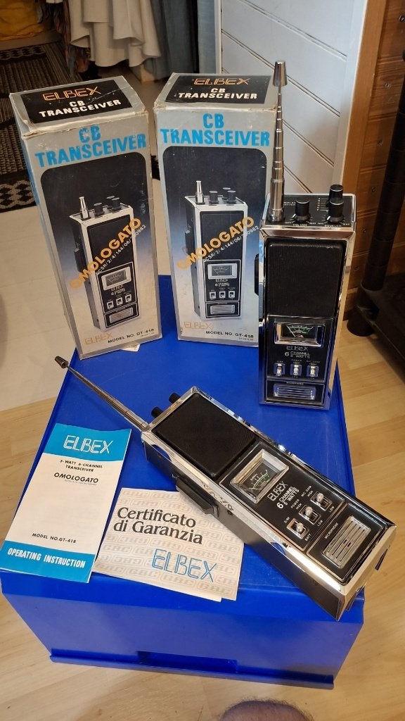 Elbex GT-418 Walkie Talkie vintage jaren '80, Minder dan 2 km, Taiwan, Zo goed als nieuw, Portofoon of Walkie-talkie