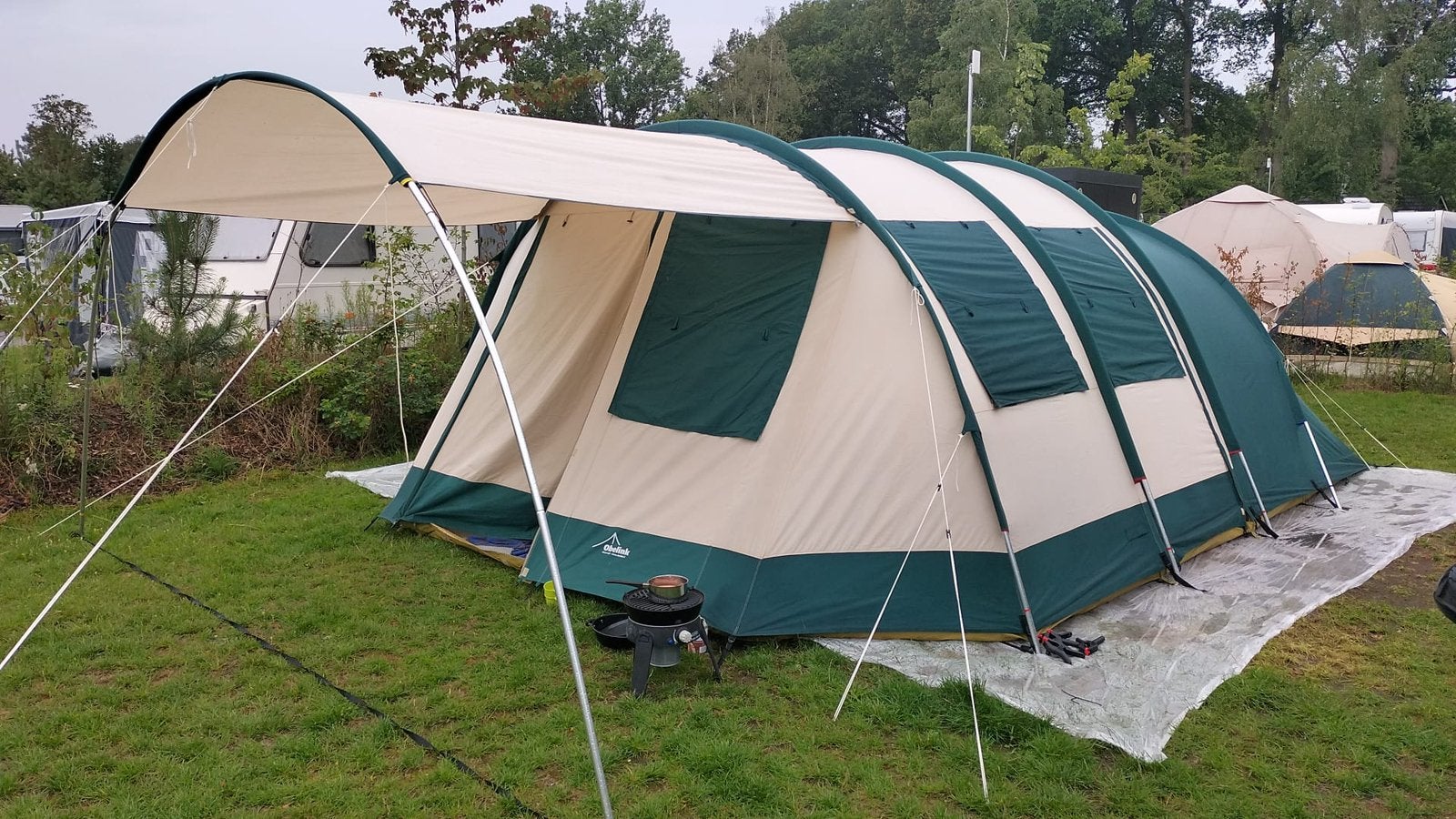 Obelink 6 persoons tunneltent, Caravans en Kamperen, Ophalen, Zo goed als nieuw, Tot en met 4