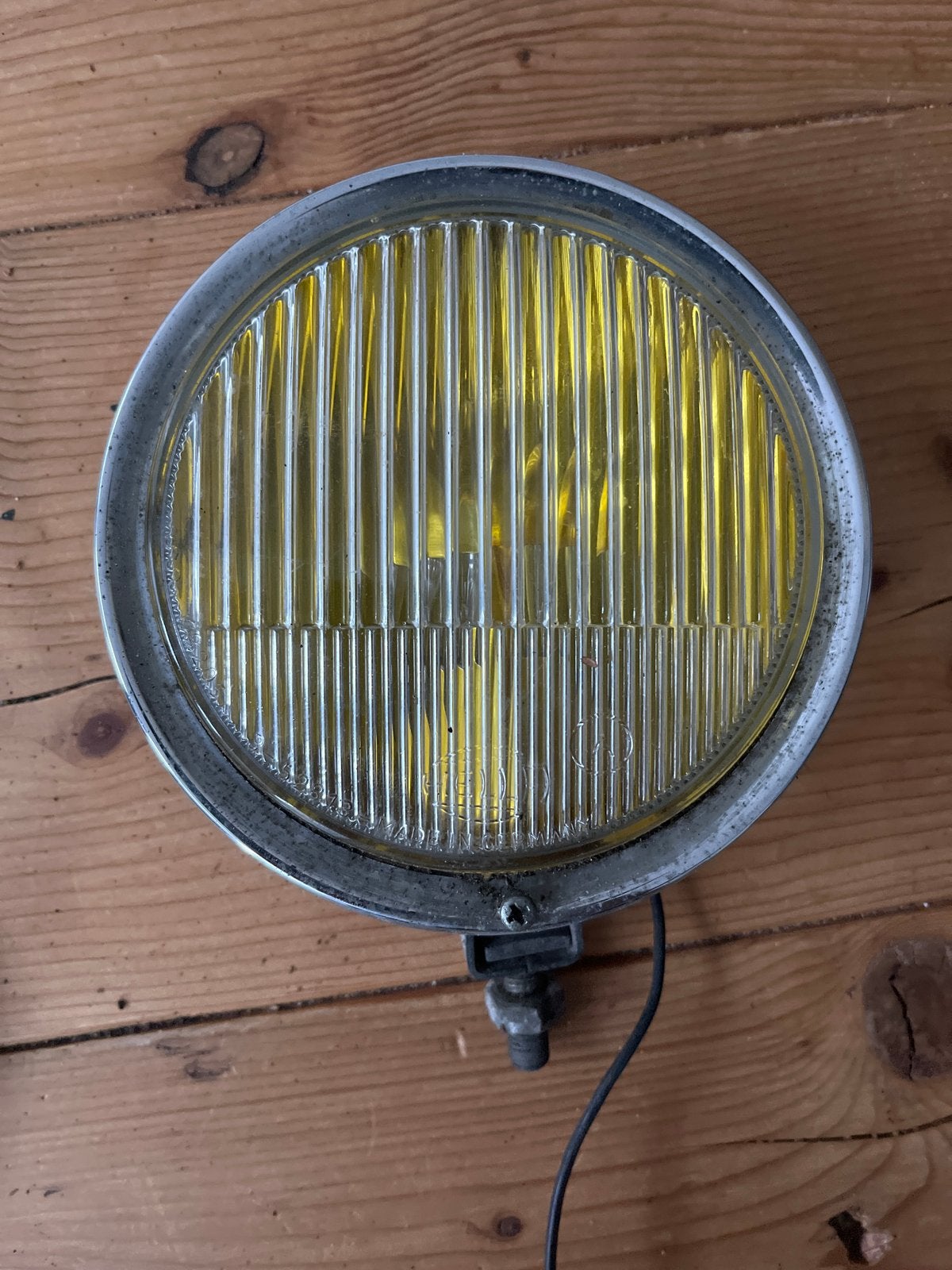 Oldtimer Verstraler Geel Glas - Diameter 16 cm, Ophalen of Verzenden, Gebruikt