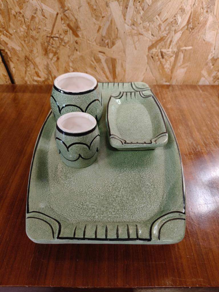 Vintage keramiek set serveer schalen, Ophalen of Verzenden