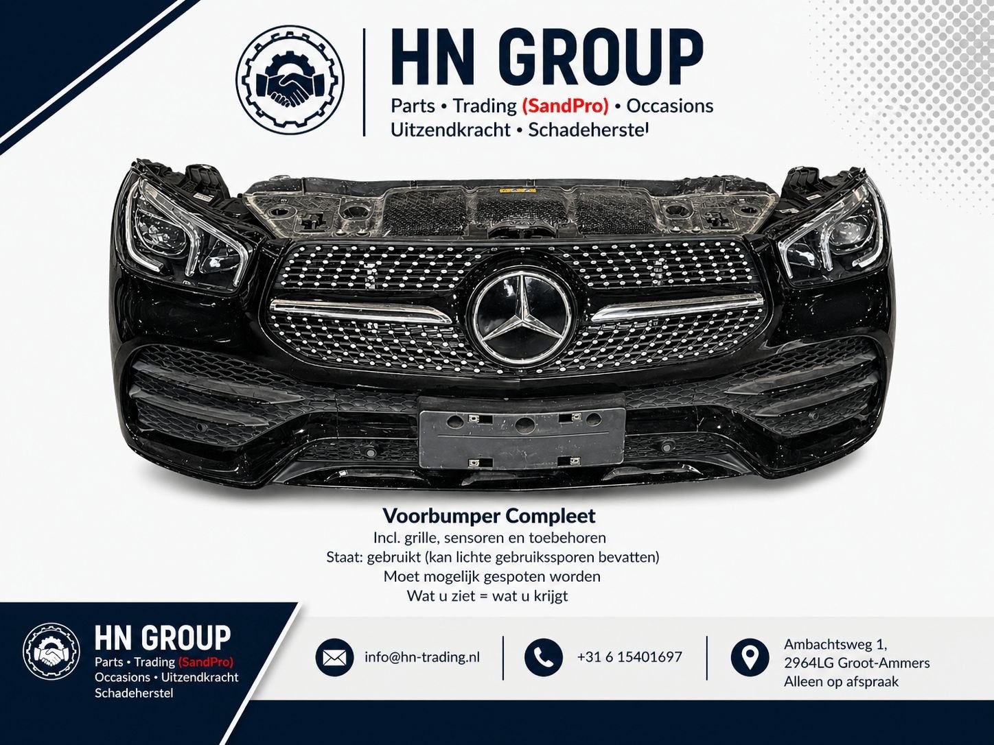 Mercedes-Benz GLE W167 VoorFront, Gebruikt, -, Ophalen of Verzenden, Bumper