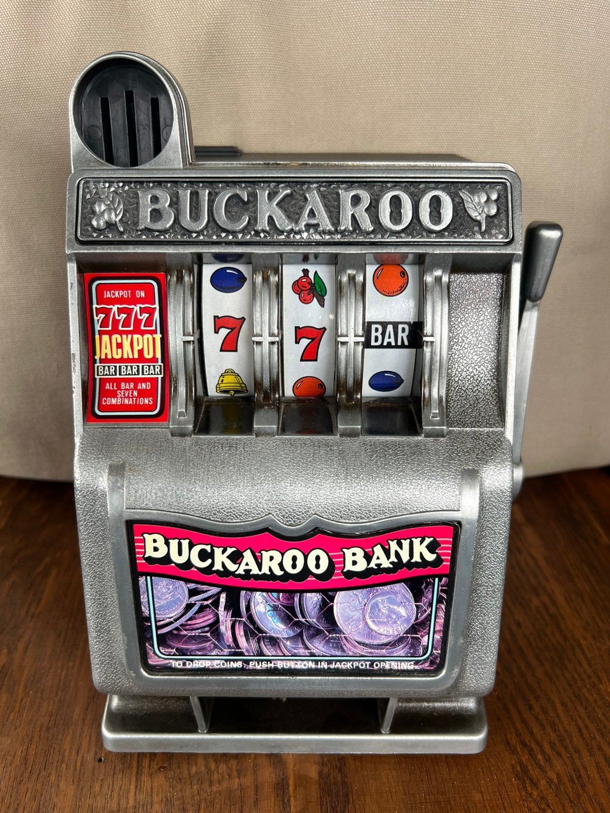Vintage BUCKAROO BANK Jaren 80 Gokautomaat SPAARPOT Jackpot, Ophalen of Verzenden