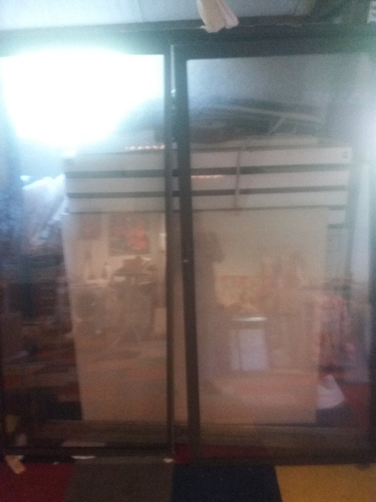 Dubbele schuifdeur, Doe-het-zelf en Verbouw, Deuren en Horren, Ophalen, Gebruikt, 120 cm of meer, Buitendeur