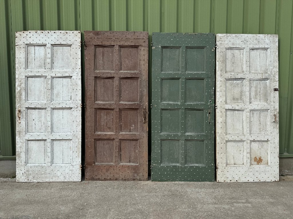 3 antieke deuren met gesmede spijkers 220x93,5cm, Antiek en Kunst, Ophalen of Verzenden