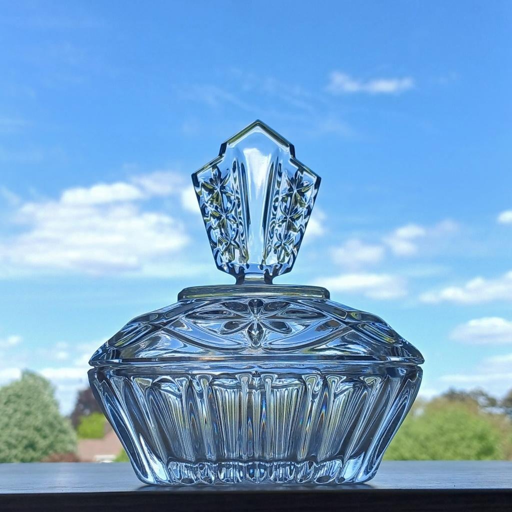Dekseldoos Kristal Ernst Buder Vintage, Antiek en Kunst, Antiek | Glas en Kristal, Ophalen of Verzenden