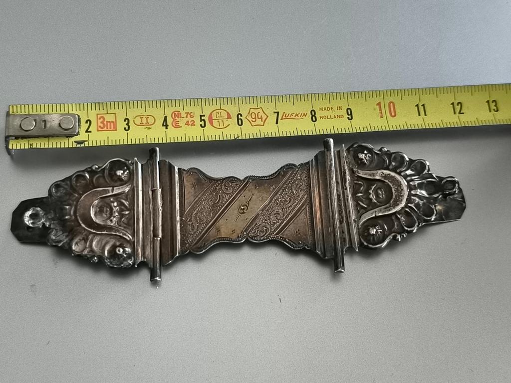 Antiek zilver bijbelbeslag Deventer 1869, Antiek en Kunst, Ophalen of Verzenden, Zilver