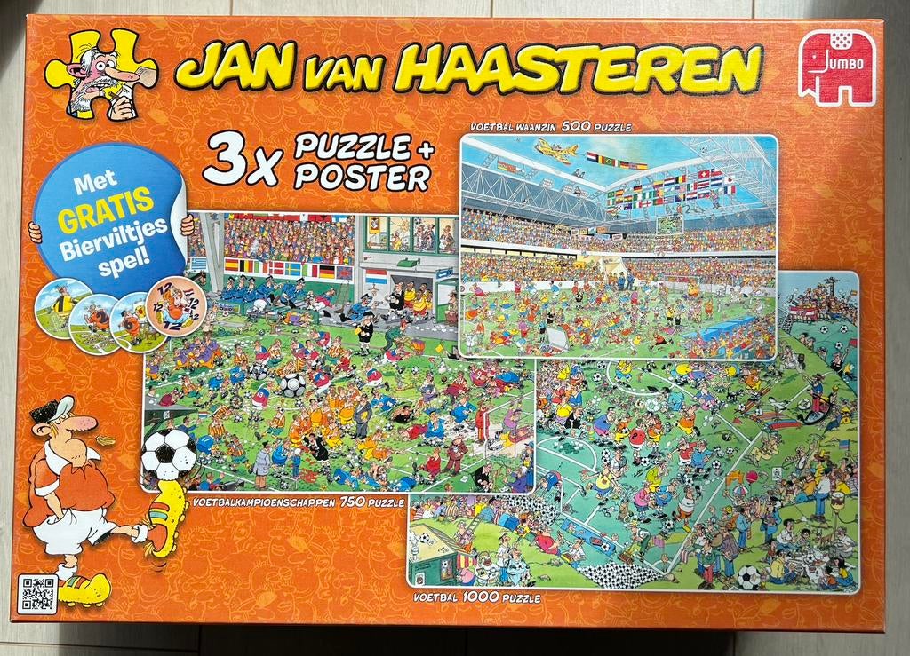 Jan van Haasteren puzzel 500-750-1000 stukjes Voetbal!, Ophalen of Verzenden, 500 t/m 1500 stukjes, Zo goed als nieuw