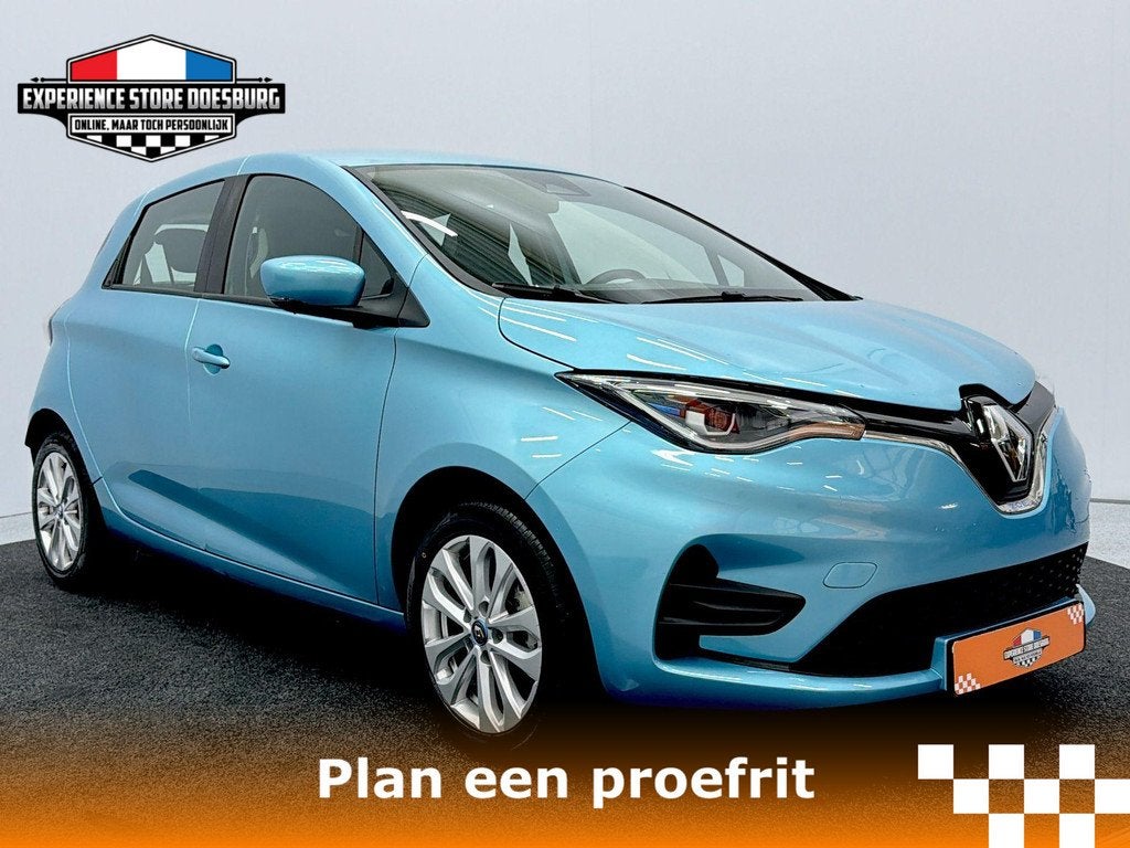 Renault ZOE R135 Zen 52 kWh – Goedkoop rijden met eigen ac, Auto's, Gebruikt, Met garantie (alle), Blauw, 180 min