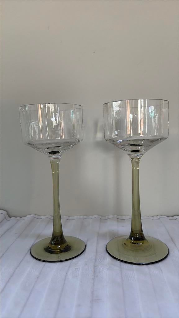 2 art nouveau jugendstil wijnglazen, Antiek en Kunst, Ophalen of Verzenden