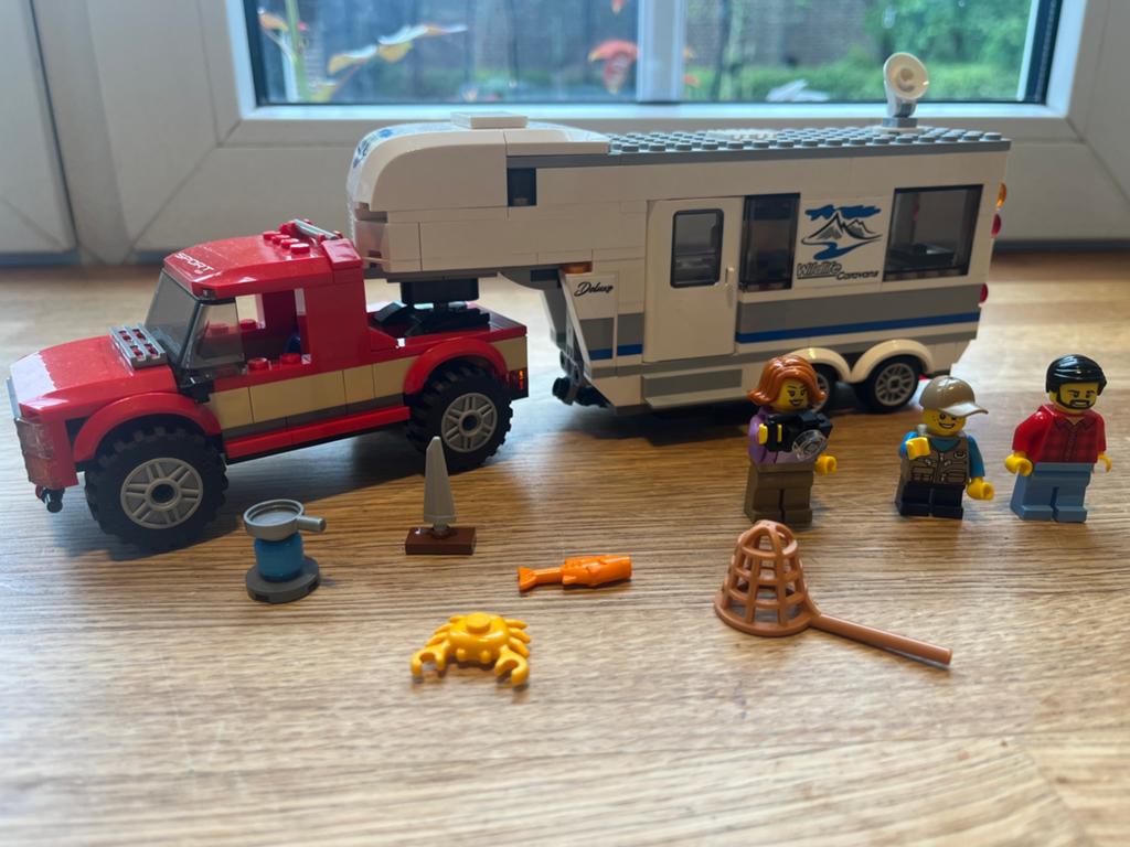 LEGO City Pick-up Truck & Caravan (60182) compleet, Ophalen of Verzenden, Zo goed als nieuw