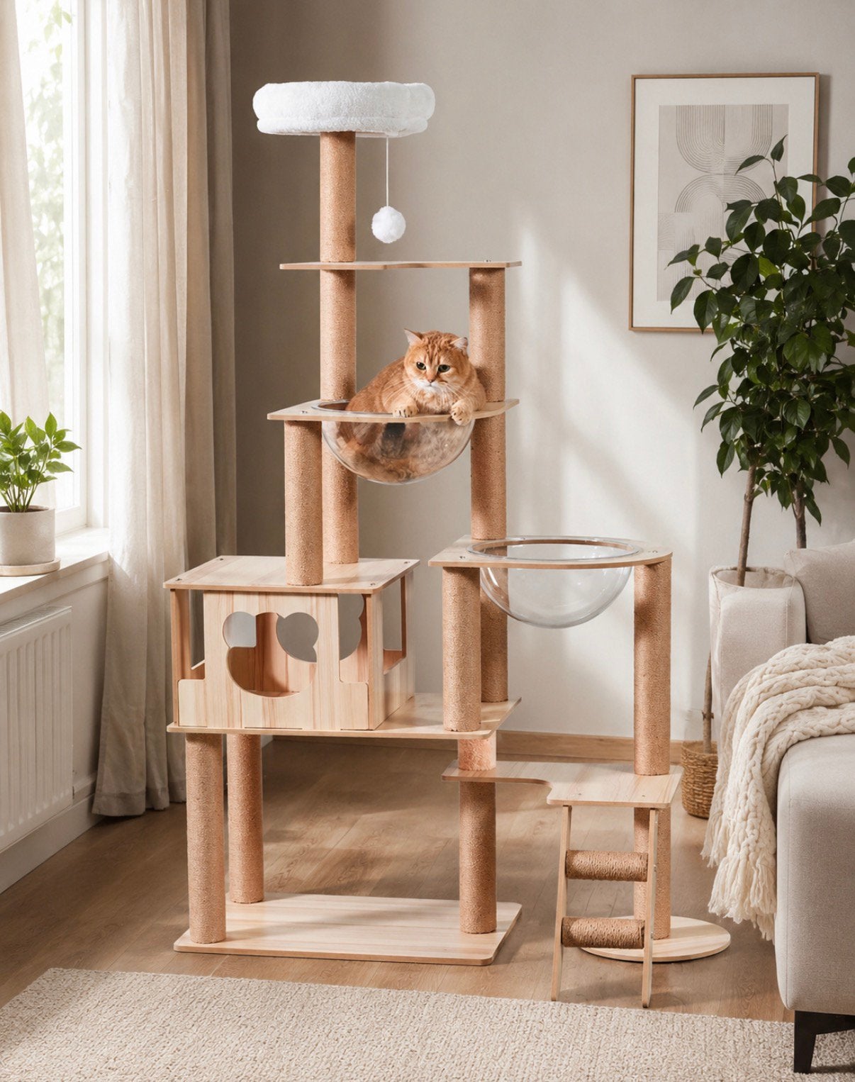 Nieuwe kattenkrabpaal | 160cm krabpaal | cat scratch tree, Ophalen of Verzenden, Zo goed als nieuw, Krabpaal