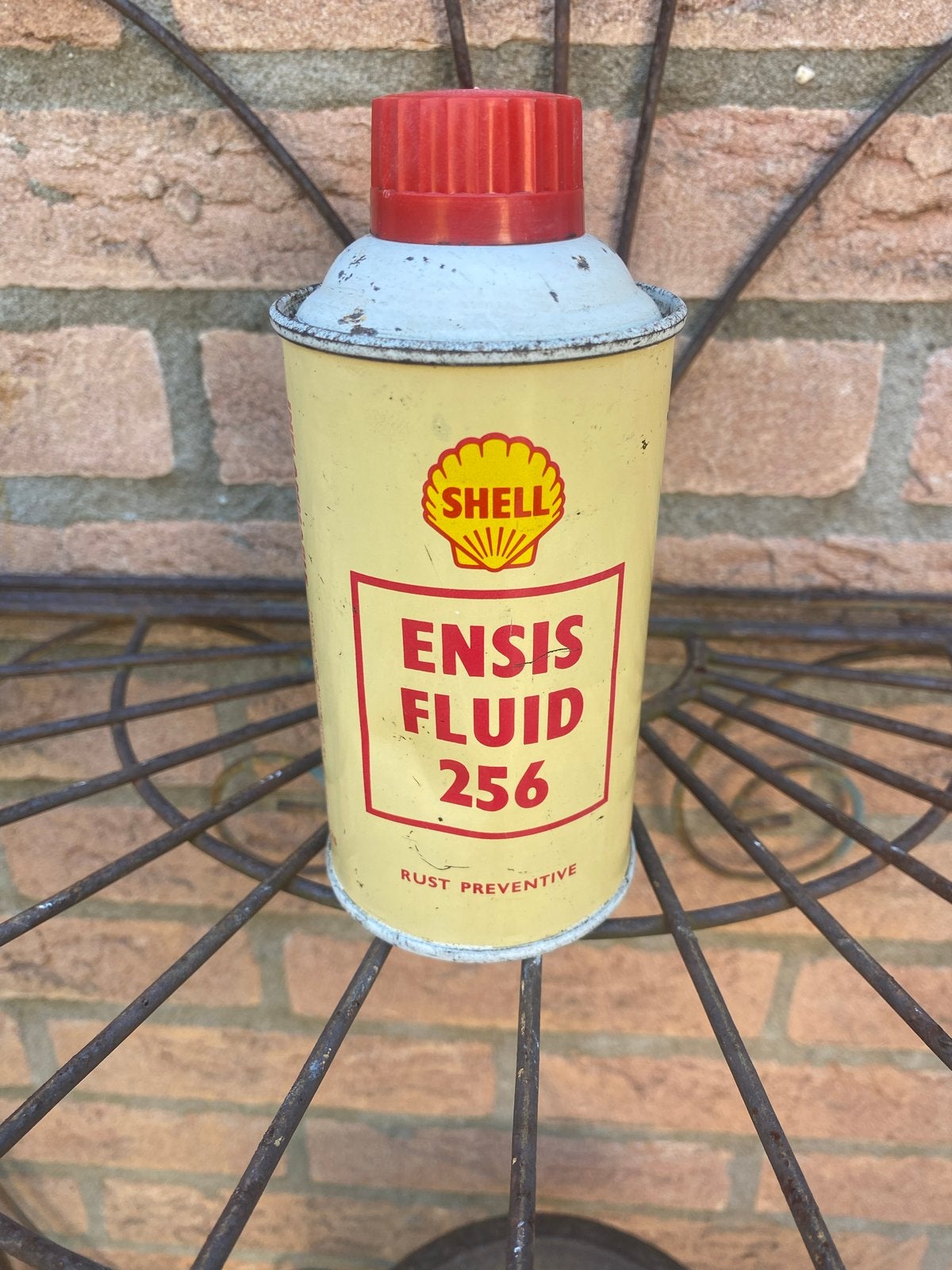 Vintage Shell Ensis Fluid 256 blikje - Roestpreventief, Verzamelen, Ophalen of Verzenden, Gebruikt, Verpakking