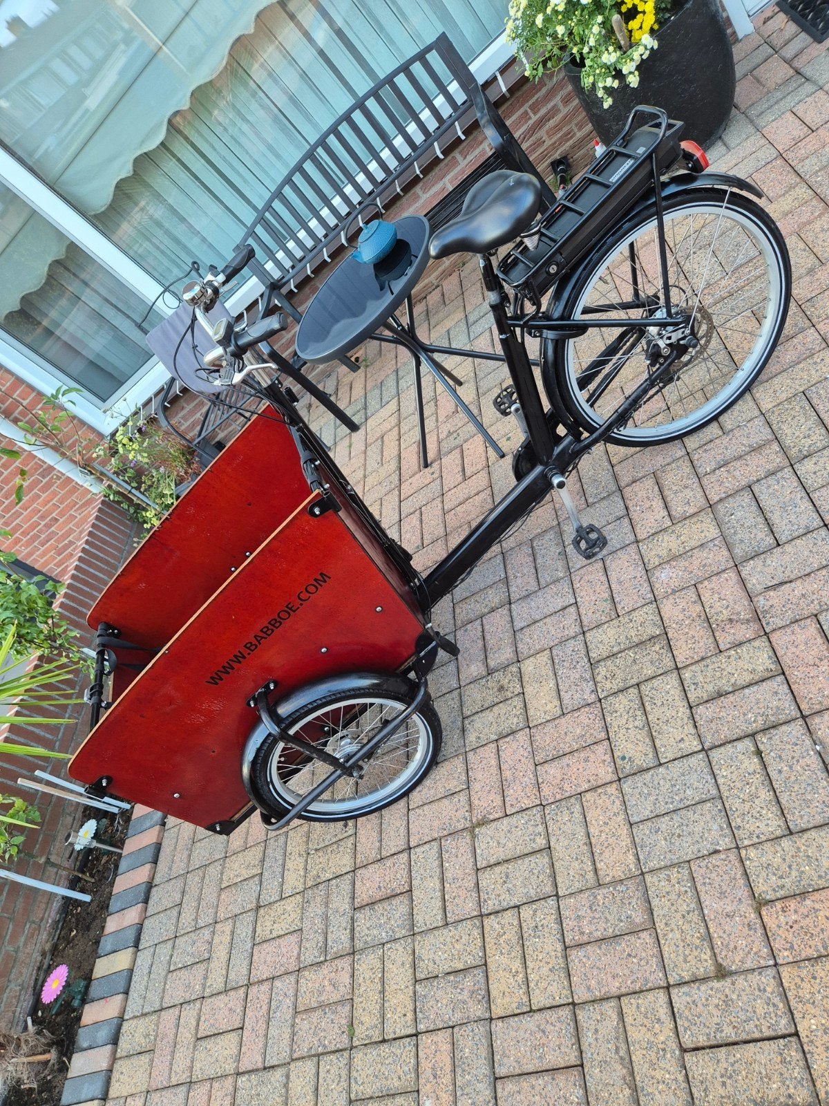 Babboe Big Elektrische Bakfiets, Gebruikt, Huif, 2 kinderen, Schijfrem