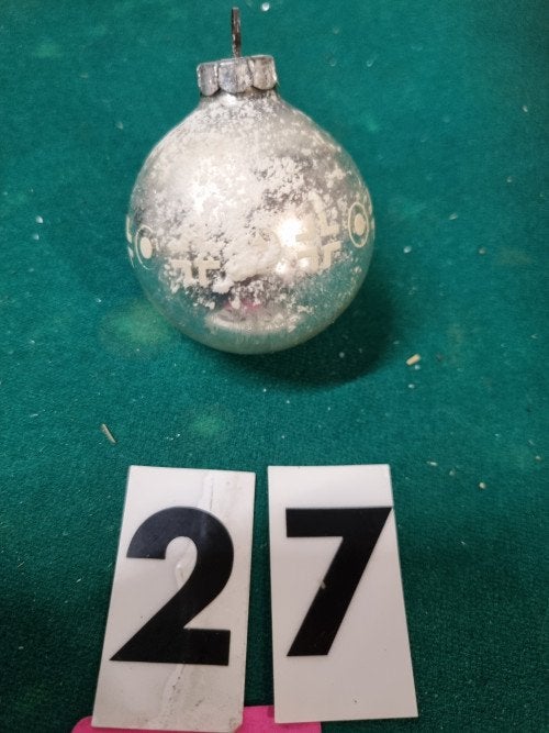 kerstbal met prent vintage zilver [b27], Ophalen of Verzenden, 'T Olde Gre-j, Info@toldegrej.nl, Endepoelstraat 20f Didam